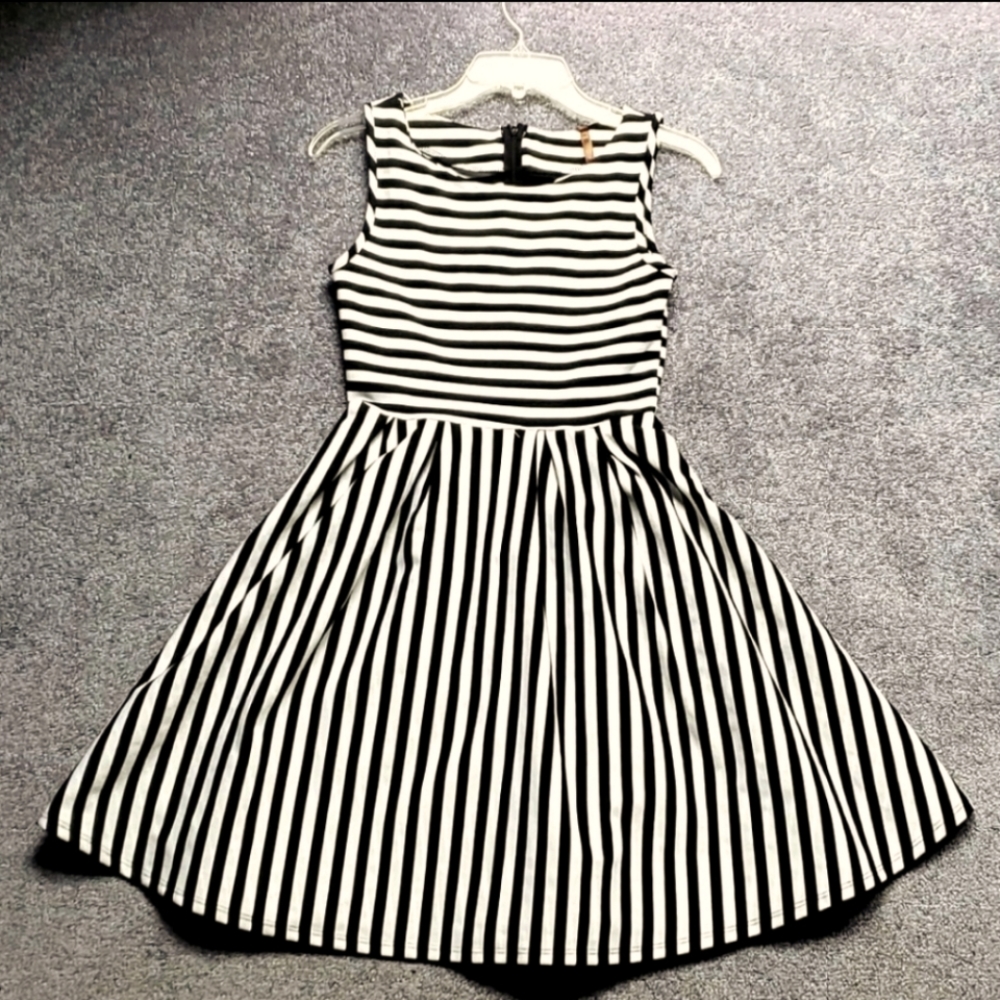 Black and White Stripe Dress (sleeveless) Modcloth